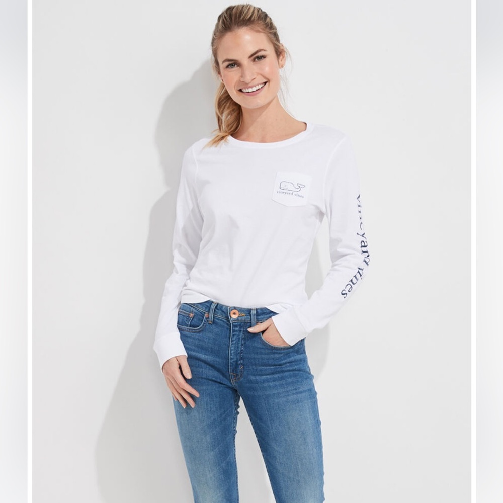 Vineyard Vines Long-Sleeve Vintage Whale Pocket Tee